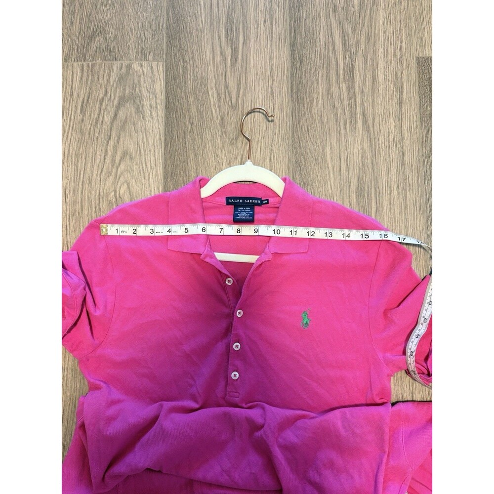 Ralph Lauren Collared Shirt Dress M Pink Pima Cotton Polo Classic Preppy Logo - Picture 8 of 9